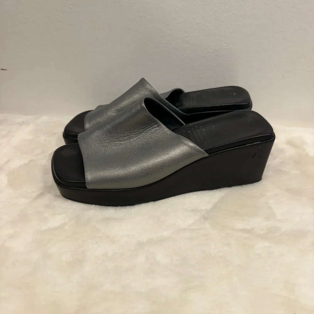 Spring Step Italian Silver Wedge 90s Y2K style platform dress casual Sandals!